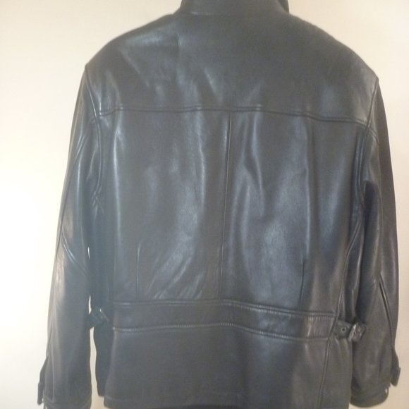 $$$ SOLD $$$ Tibor Men M Jacket OverCoat Zip Black Soft Leather Thermolite - Picture 16 of 16
